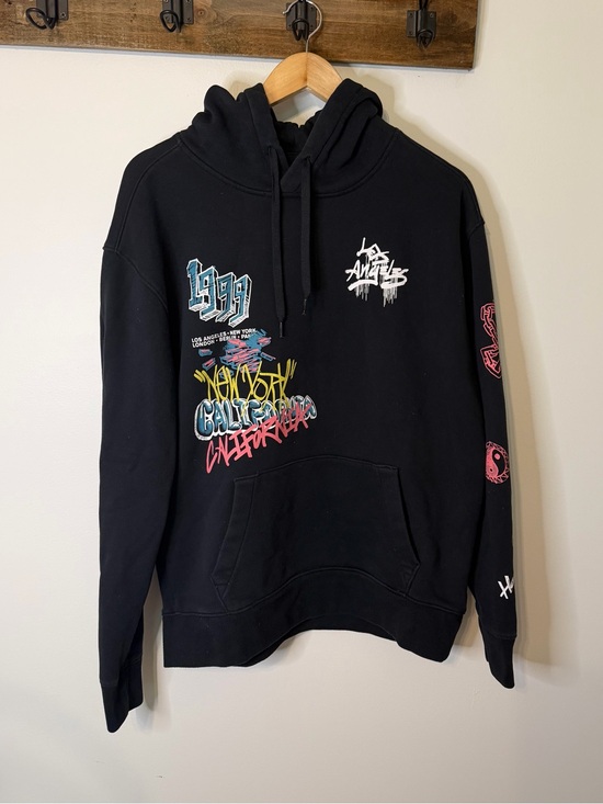 Hollister Other - Hollister California Men’s Large Black Graphic Graffiti Hoodie Pullover Y2K